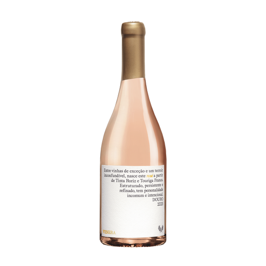 Quinta dos Loivos Venera Reserva Rosé 2023 – Flasche Roséwein mit Etikett vor weissem Hintergrund