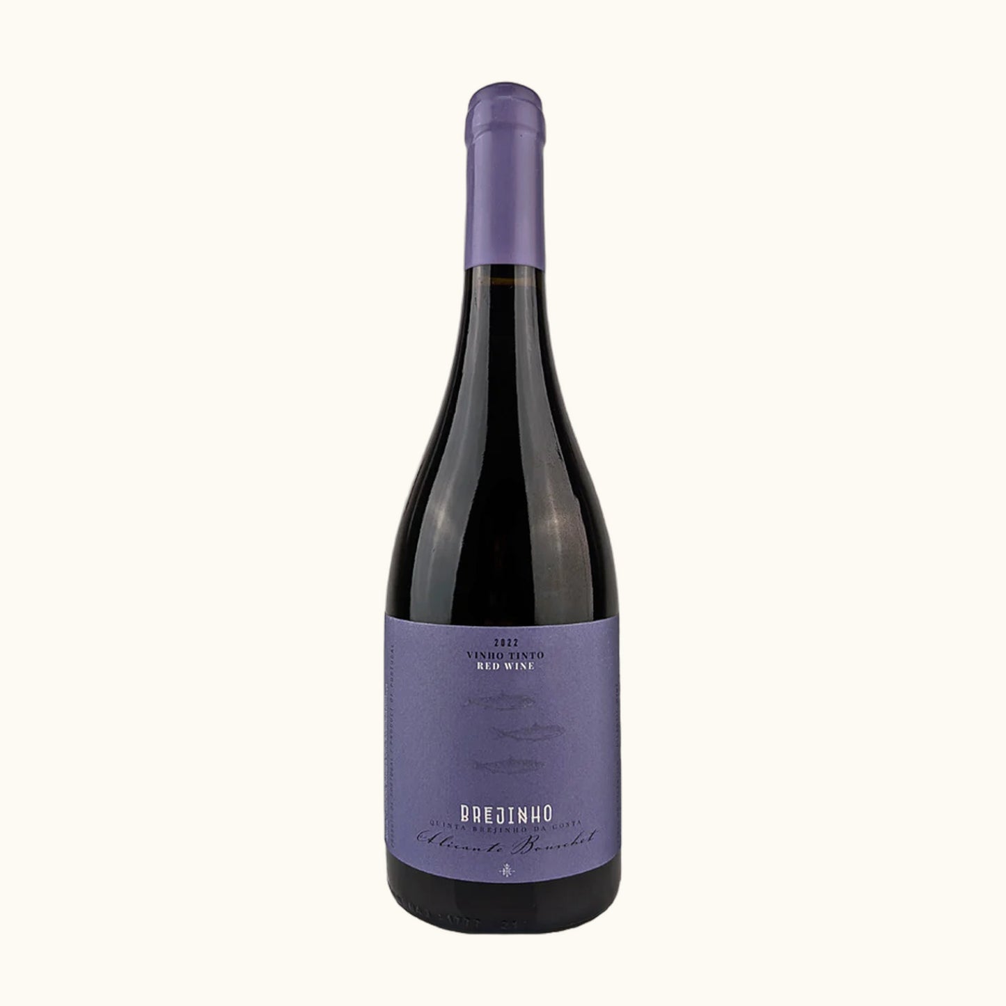 Brejinho Alicant Bouschet 2022 Rotwein - Flasche mit Etikett vor weissem Hintergrund