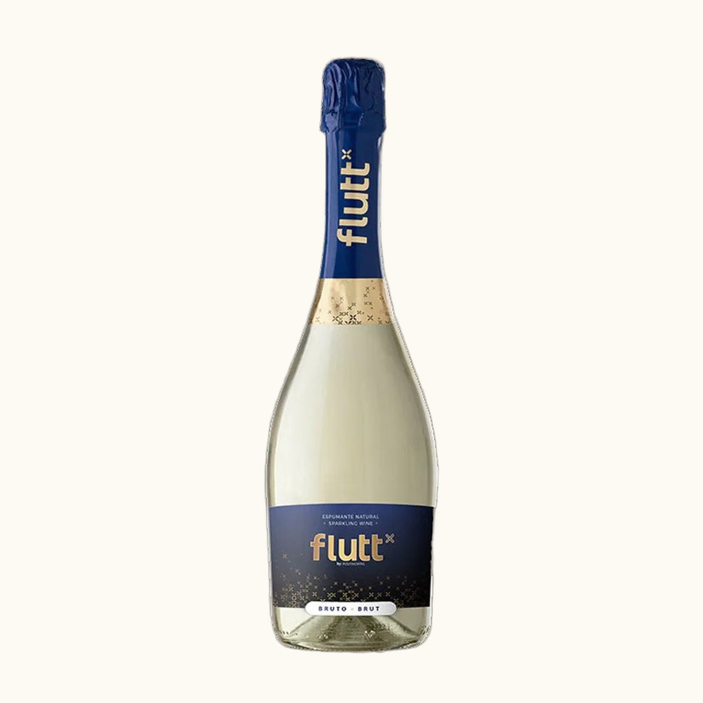 Quator Cravos Flutt Schaumwein - Flasche mit Etikett vor beigem Hintergrund