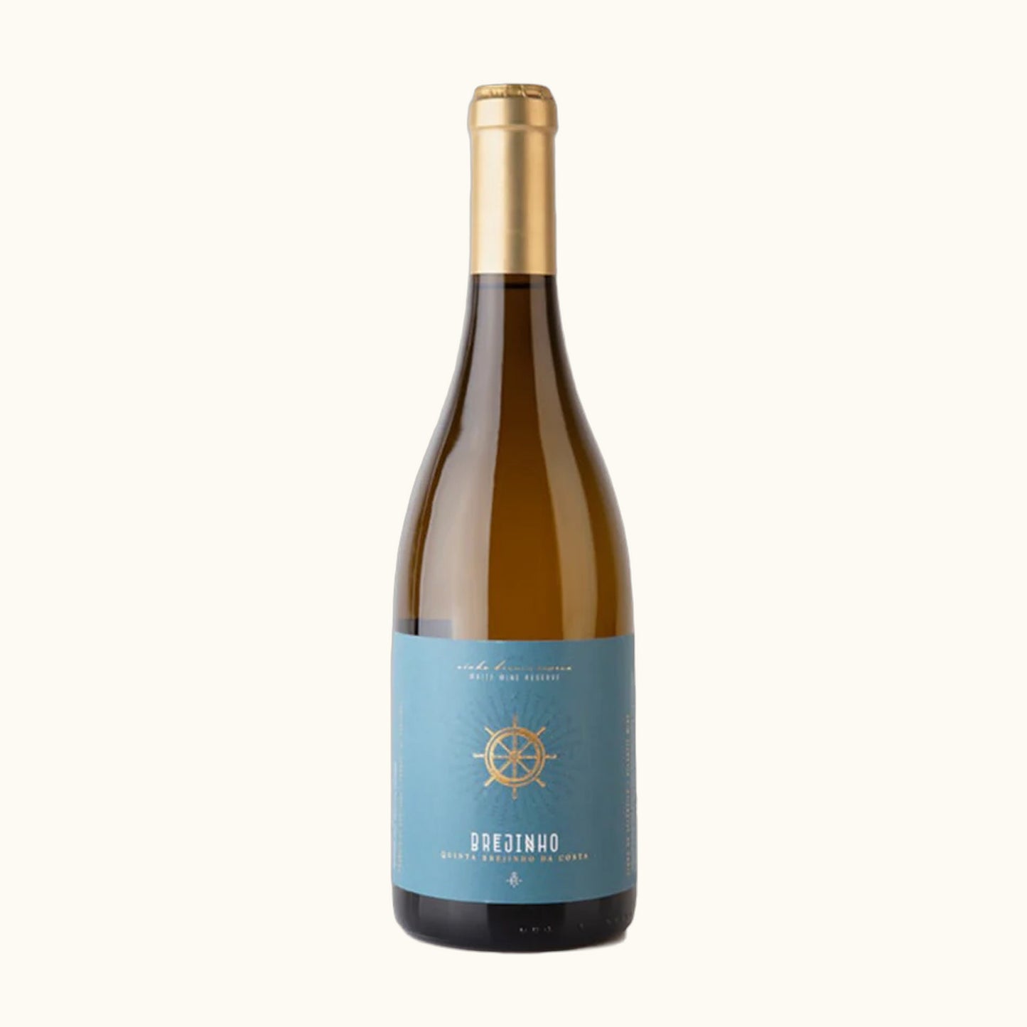 Brejinho Reserva Weisswein 2018 - Flasche mit Etikett vor beigem Hintergrund