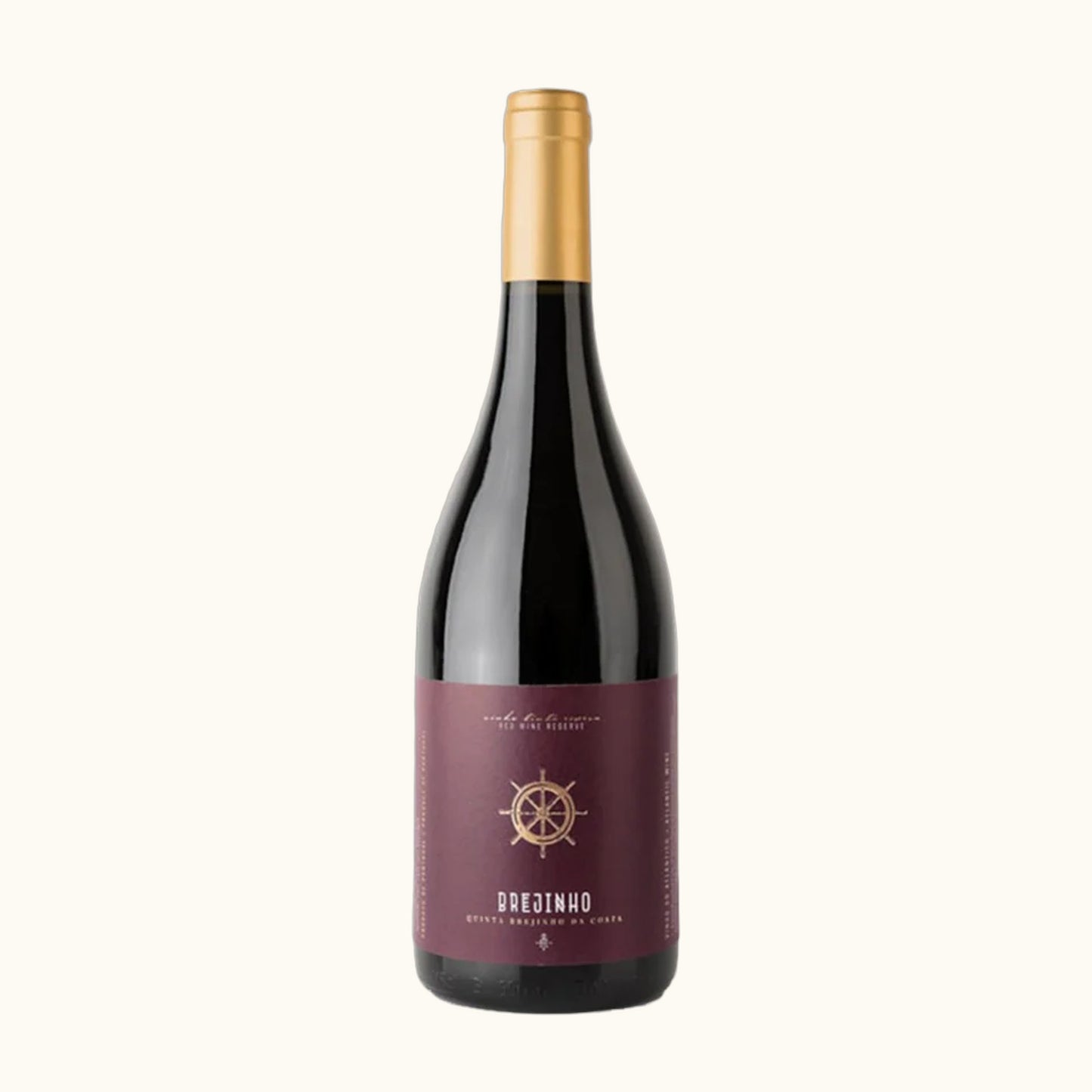 Brejinho Reserva Rotwein 2018 - Flasche mit Etikett vor beigem Hintergrund