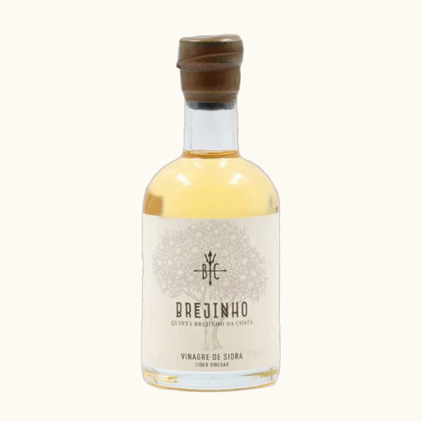 Brejinho Olivenöl Flasche 200ml - Flasche mit Etikett vor beigem Hintergrund