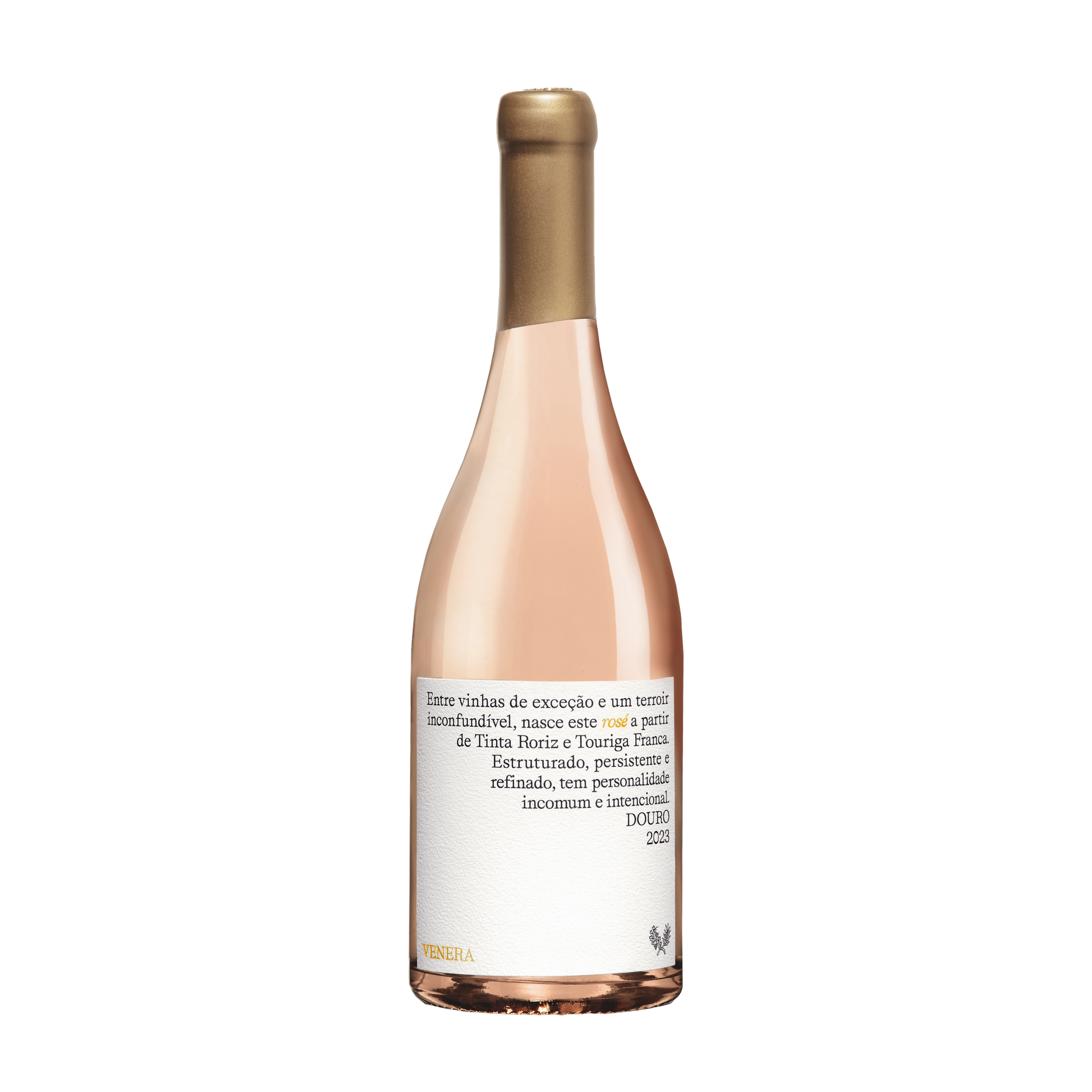 Quinta dos Loivos Venera Reserva Rosé 2023 – Flasche Roséwein mit Etikett vor weissem Hintergrund