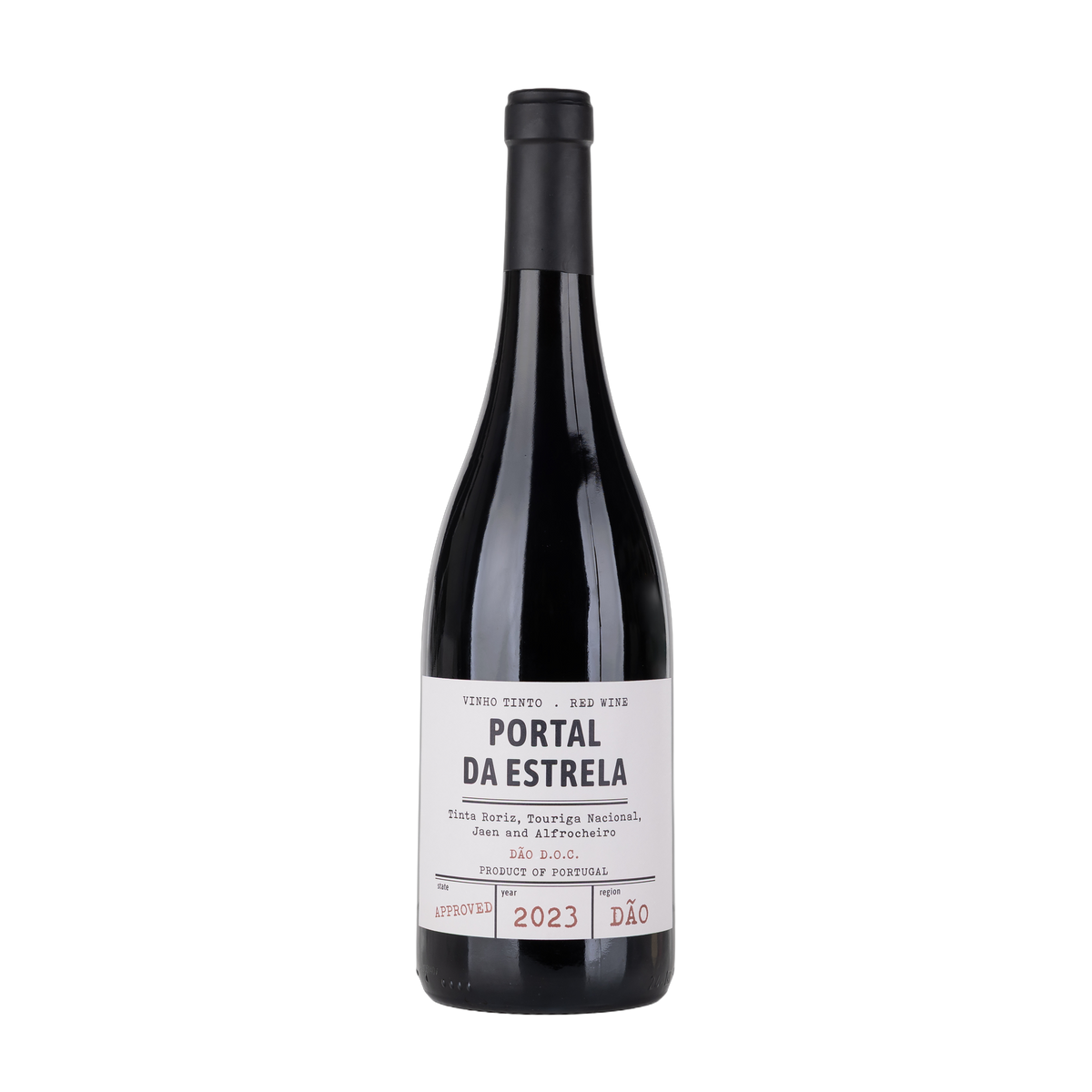 Código Wines Portal da Estrela Tinto 2023 – Flasche Rotwein mit Etikett vor weissem Hintergrund
