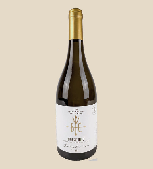 Brejinho Gewürztraminer 2023 Weisswein - Flasche mit Etikett vor weissem Hintergrund
