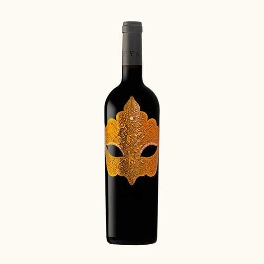 VolteFace Rotwein Reserva 2022 - Flasche mit Etikett vor beigem Hintergrund