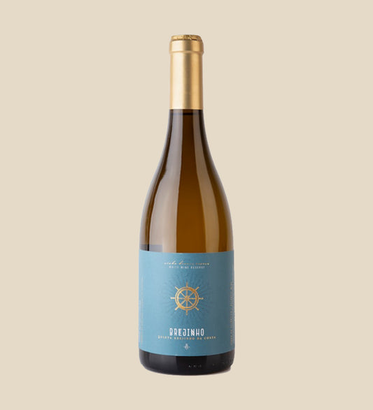 Brejinho Reserva Weisswein 2018 - Flasche mit Etikett vor beigem Hintergrund