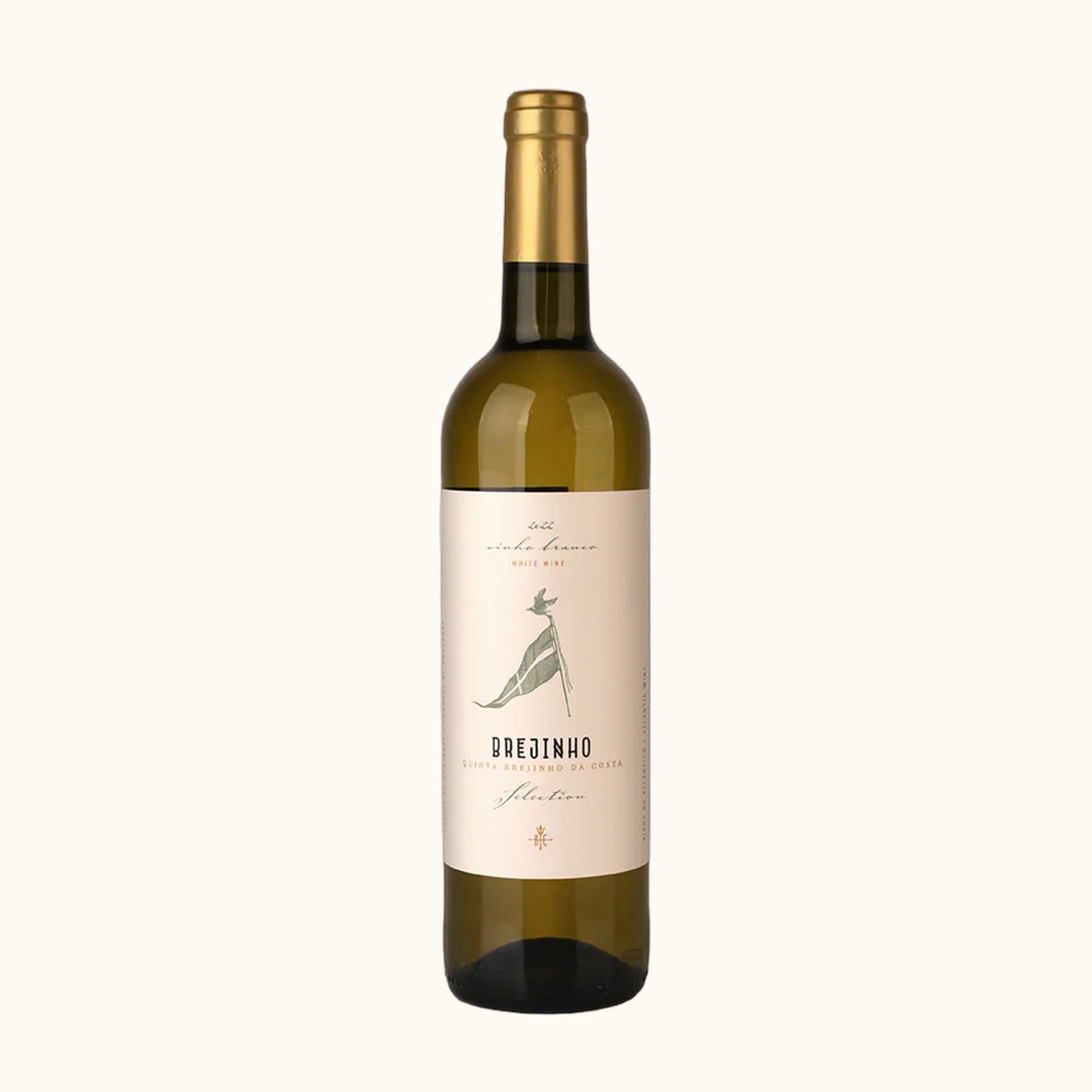 Brejinho Selection Weisswein 2022 - Flasche mit Etikett vor beigem Hintergrund
