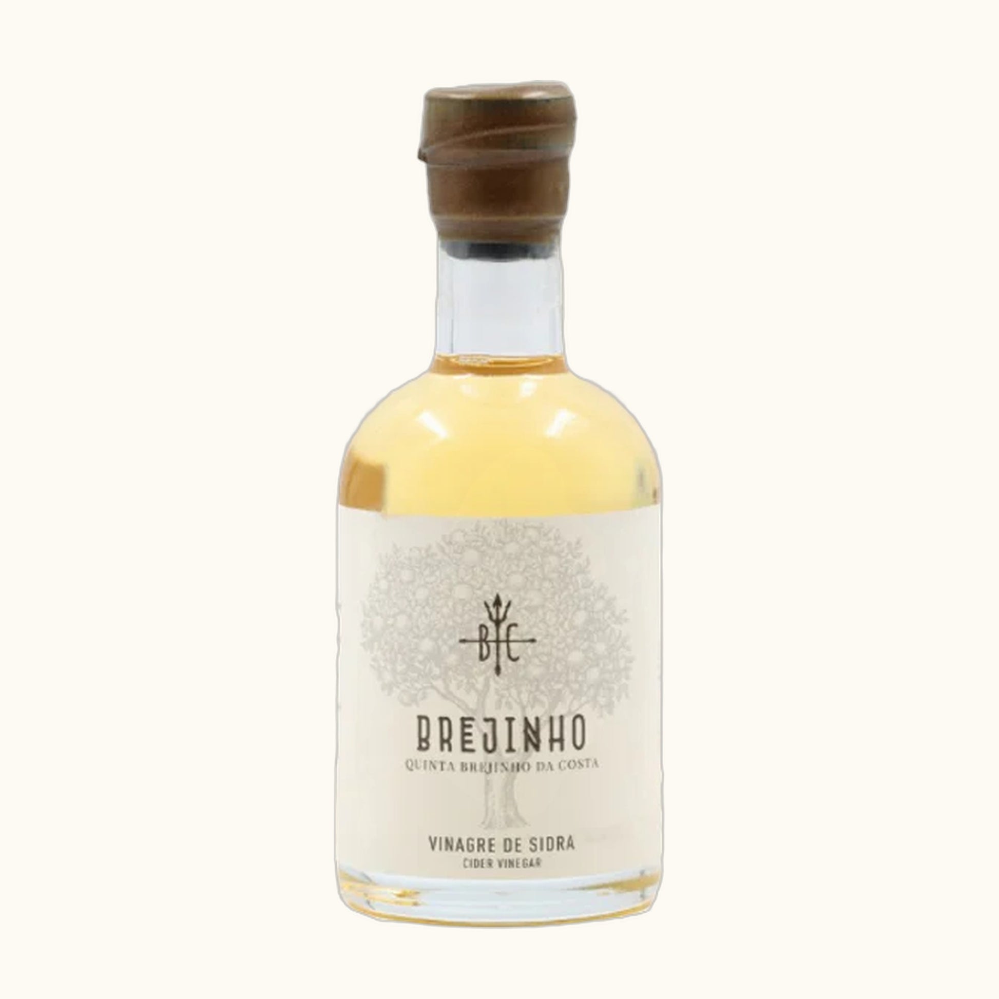 Brejinho Olivenöl Flasche 200ml - Flasche mit Etikett vor beigem Hintergrund