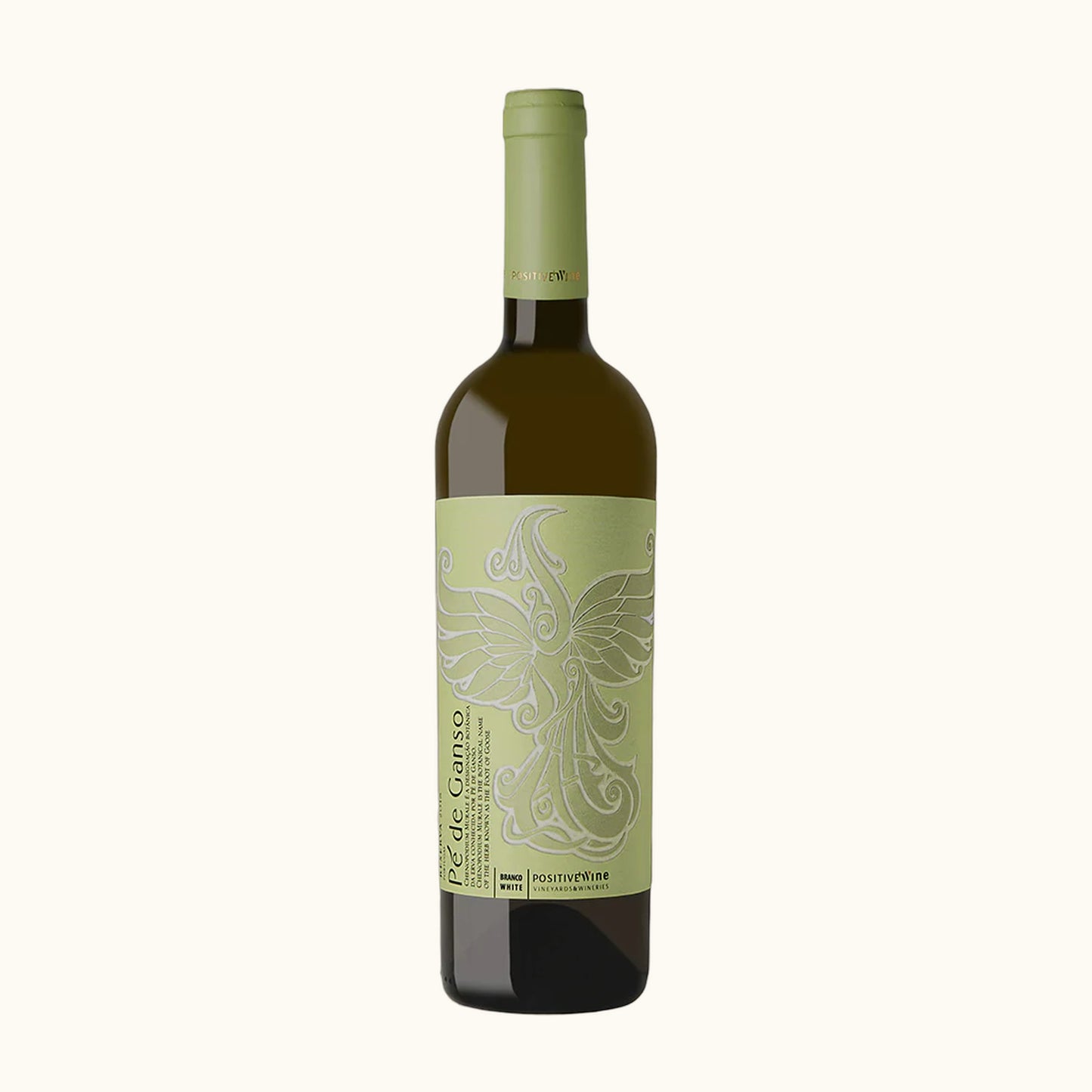 Quatro Cravos Pè de Ganso Weisswein - Flasche mit Etikett vor weissem Hintergrund