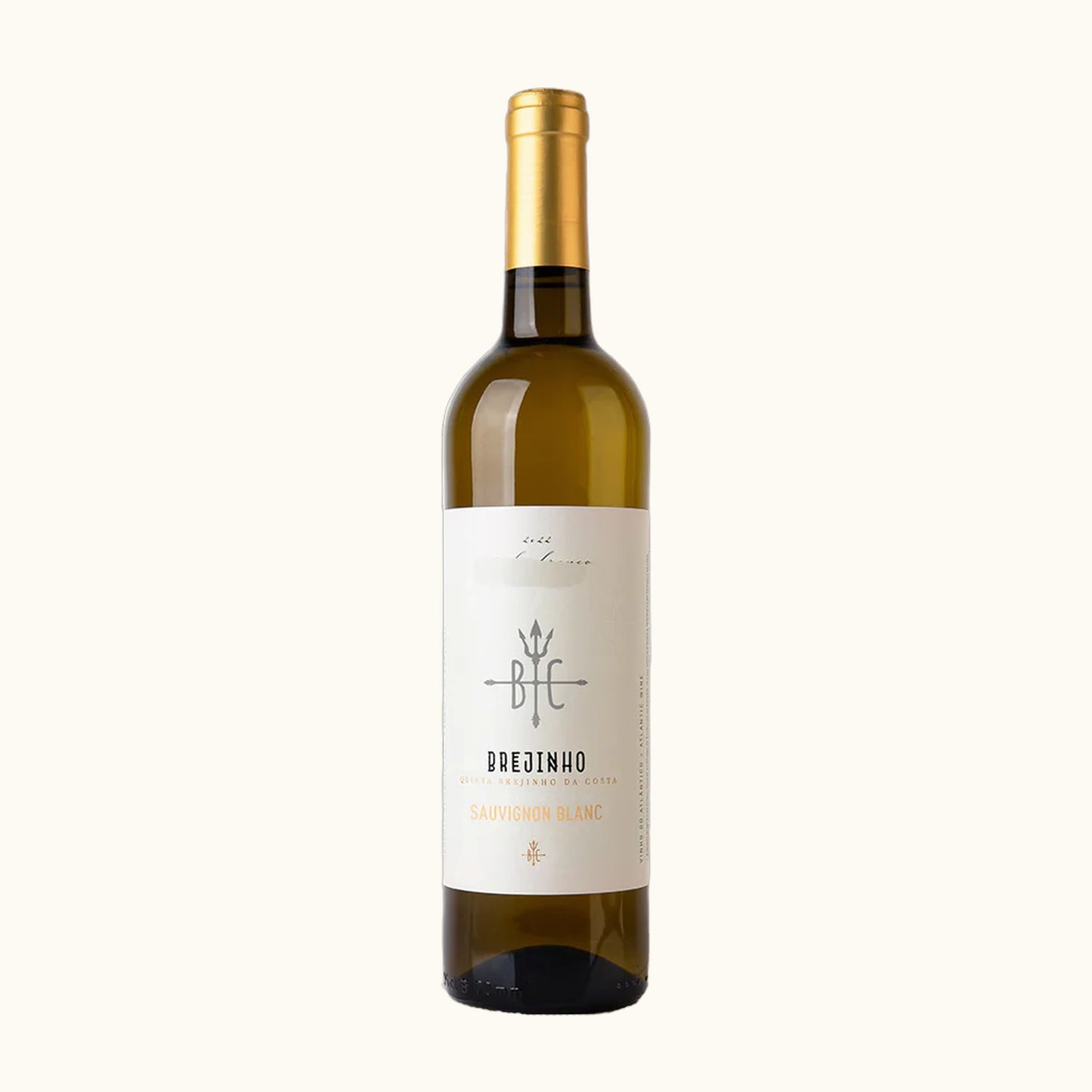 Brejinho Sauvignon Blanc 2022 Weisswein - Flasche mit Etikett vor beigem Hintergrund